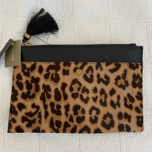 NWT JCrew Leopard Print Clutch